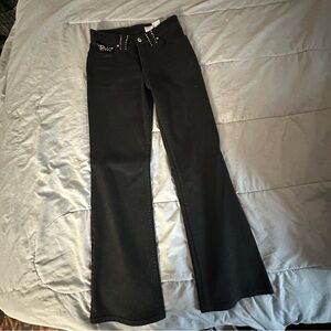 Vintage Lawman Western Black Rhinestone Bootcut Jeans Y2K Size 5